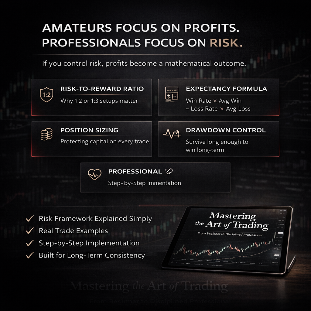 Promotional graphic for a trading book or course with text and tablet displaying 'Mastering the Art of Trading'.